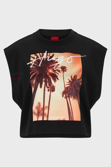 ΜΠΛΟΥΖΑ CROP HUGO - 001 ΜΑΥΡΟ